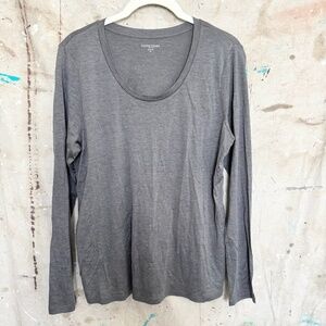 Eileen Fisher Silk Cotton Blend Long Sleeve Tee